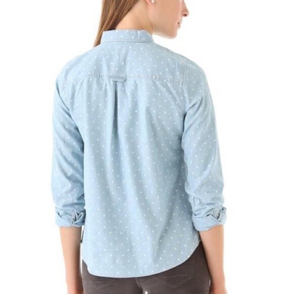 Madewell Polka Dot Chambray Button Down - Picture 3 of 8